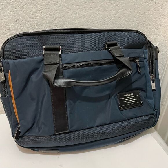 SAMSONITE | CARRY ON TRAVEL BAG | EXPANDABLE BLUE BLACK - Picture 1 of 15